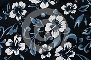 Hibiscus flower seamless fabric textile