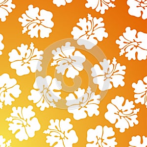 Hibiscus Pattern - Orange