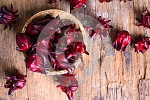 Hibiscus sabdariffa or roselle fruits