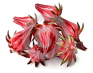 Hibiscus sabdariffa or roselle fruits.