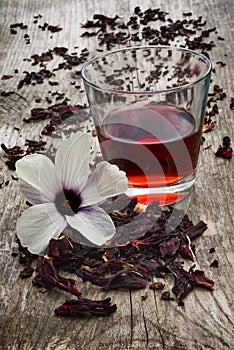 Hibiscus tea (Hibiscus sabdariffa) flower and sepals dried for i