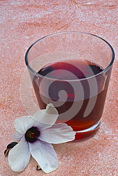 Hibiscus tea (Hibiscus sabdariffa) flower and sepals dried for i