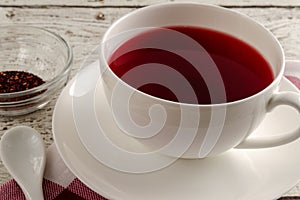 Hibiscus Tea In White Cup