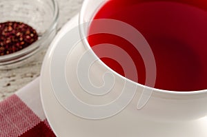 Hibiscus Tea In White Cup