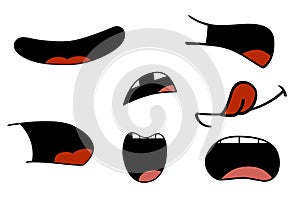 Hick cartoon mouth on white background. Illustration design