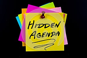 Hidden agenda hipocrite hide business schedule conceal fake agreement photo