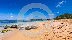 Hidden beach in Puerto Rico, Playa Escondida, isolated beach in Fajardo