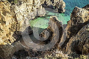 Hidden beach between the rocks