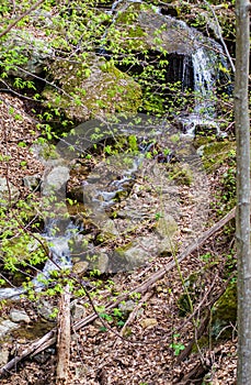 Hidden cascading Waterfall in the Blue Ridge Mountains