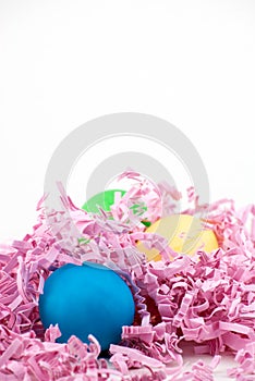 Hidden Easter Eggs in Candy Pink Paper Confetti