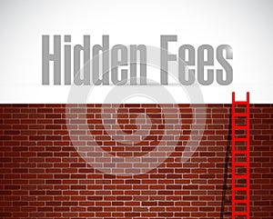 hidden fees brick wall and ladder sign