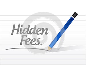 hidden fees message sign concept