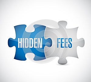 hidden fees puzzle pieces sign concept