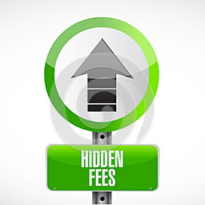 hidden fees road sign concept