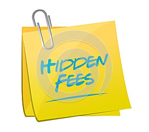 hidden fees yellow sign concept illustration