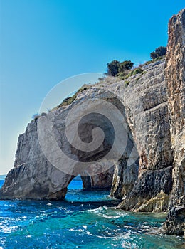 Hidden gems of Blue Caves in Zakynthos Island photo