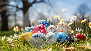Hidden Gems: Vibrant Easter Eggs in a Lush Garden