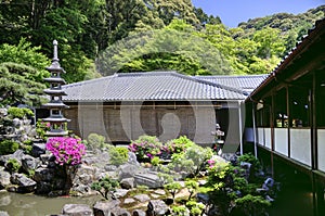 Japanese zen garden in Koshoji temple, Uji, Japan photo