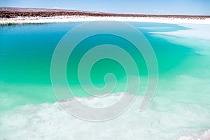 Hidden lagoons of Baltinache or Seven Lagoons, one of the secret places of the Atacama Desert