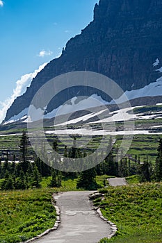 Hidden Lake trail at Logan Pass in Glacier National Park in Montana