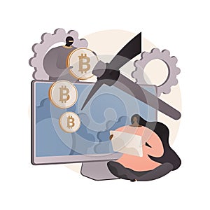 Hidden mining abstract concept vector illustration.