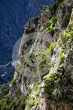 Hidden in the mountains of tibet,the ashram of buddhist practitioners