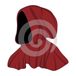Hidden person, incognito, invisible, anonymous in the form of a man with a hood pulled over his face. Isolated vector illustration