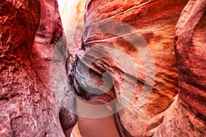 Hidden Slot Canyon in the Hearth of Grand Staircase Escalante National Monument, Utah