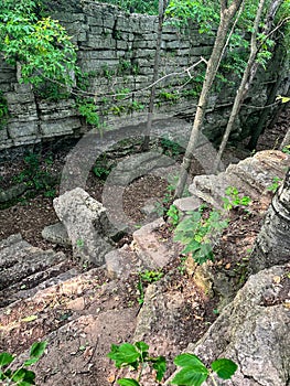 Hidden stairs at High Cliff State Park in Wisconsin