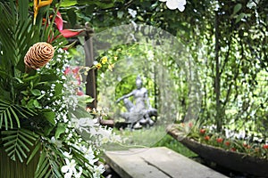 Hidden tropical spa garden background philippines