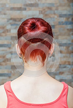 Hidden undercut red hair