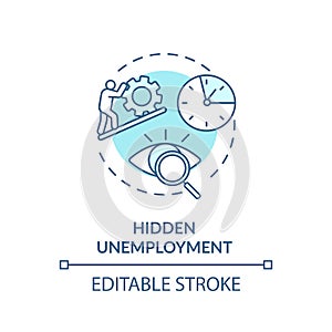 Hidden unemployment turquoise concept icon