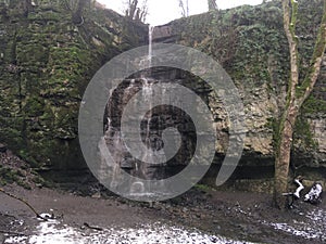 Hidden waterfall swallet Derbyshire