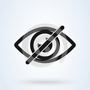 Hide icon eye vector. Hidden symbol Simple illustration for web or mobile app