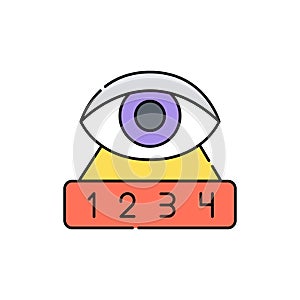 Hide password line icon. Isolated vector element.