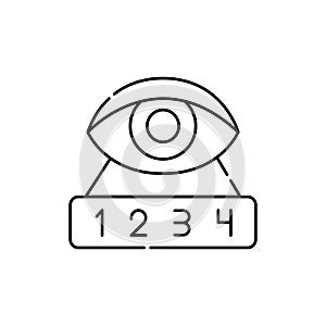 Hide password line icon. Isolated vector element.