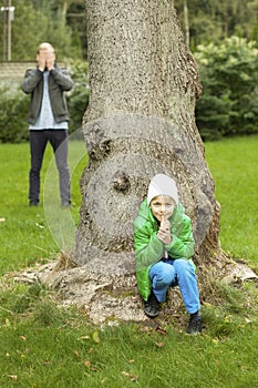 Hide and seek in garden