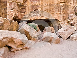 Hiden tomb in Petra Jordan