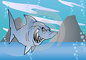 Hideous Shark on sea