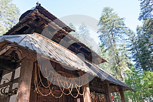 Hidimbi Devi Temple. a famous Hindu Temple in Manali, Himachal Pradesh, India