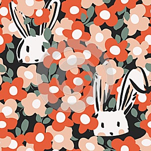 Hiding in Burrows seamless vector pattern.