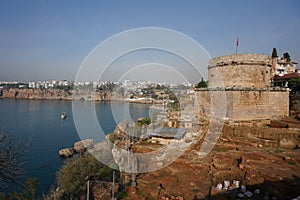 Hidirlik Tower in Antalya Old Town, Turkiye photo