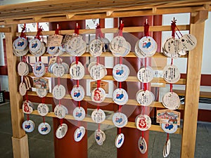 Ema at Hie Jinja Shrine, Tokyo, Japan photo