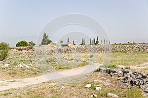 Hierapolis, Turkey. Ancient ruins in the archaeological area