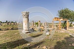 Hierapolis, Turkey. Ruined buildings on the antique Frontinus street