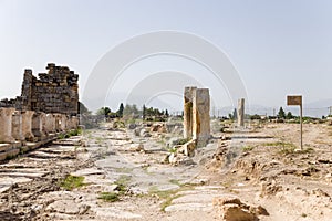 Hierapolis, Turkey. Ruins along the antique street