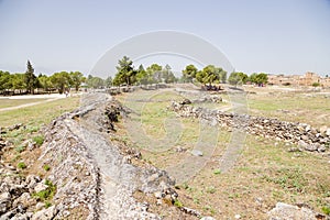 Hierapolis, Turkey. Ruins of ancient water system in the archaeological area