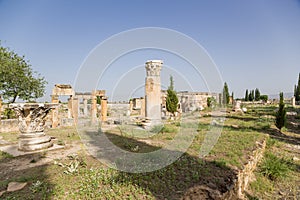 Hierapolis, Turkey. Ruins on the antique Frontinus street
