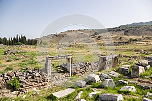 Hierapolis, Turkey. The ruins of buildings in the archaeological area