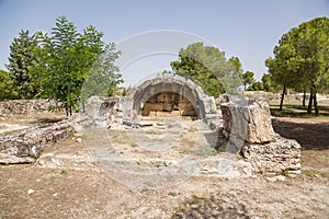 Hierapolis, Turkey. Ruins on the territory of the ancient city